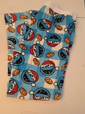 Sesame Street Blue Cookie Monster Holiday Pajama Pants